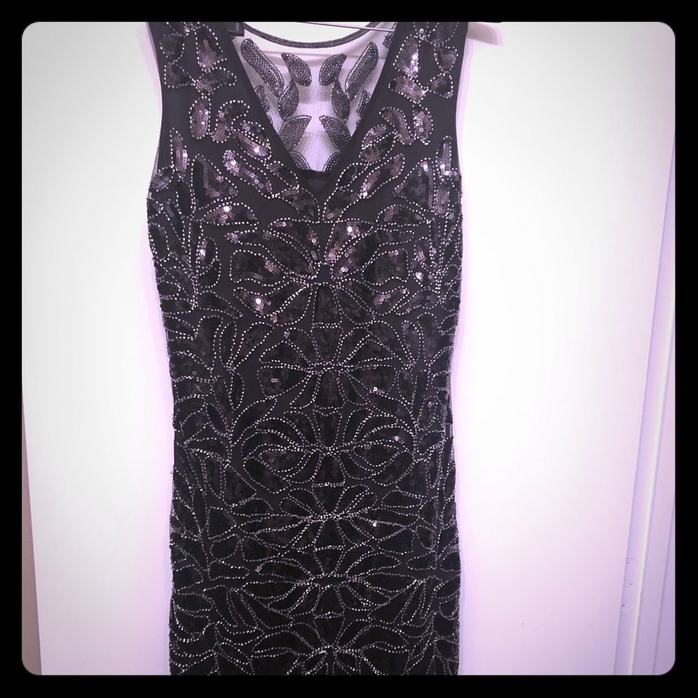 Black sequin dress